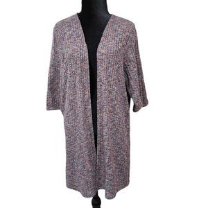 Lane Bryant Grey Marl Duster Over Piece Sweater Cardigan Size 22/24